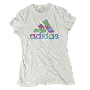 EUC Adidas Women’s Short Sleeve Graphic T-Shirt in White